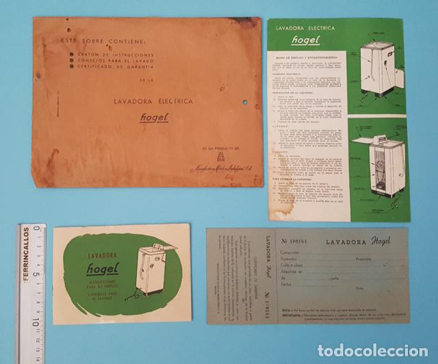 Catalogues publicitaires: LAVADORA HOGEL: SOBRE CON CARTON DE INSTRUCCIONES, CONSEJO PARA EL LAVADO Y CERTIFICADO DE GARANTIA