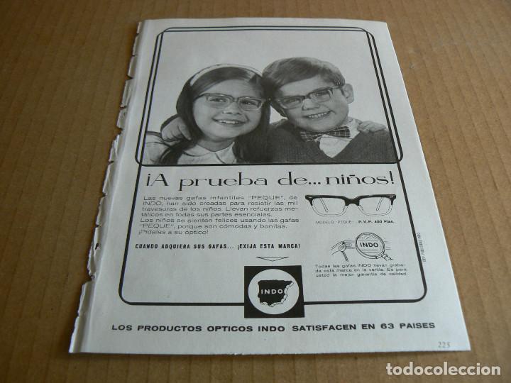 Cat&aacute;logos publicitarios: Anuncio Gafas infantiles Peque de Indo - Publicidad de los a&ntilde;os 60