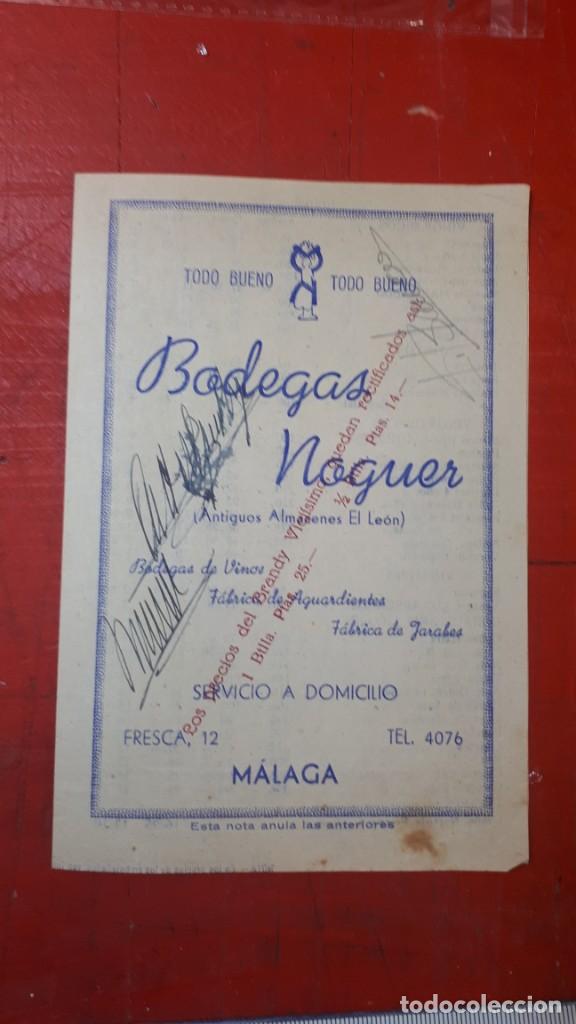 Cat&aacute;logos publicitarios: Lista de precios, bodegas Noguer, M&aacute;laga.