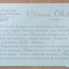 Catálogos publicitarios: TARJETA PUBLICIDAD CLÍNICA OBSTÉTRICA DR. A. CORTÉS. ALBACETE