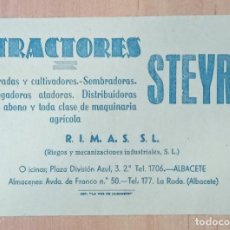 Catálogos publicitarios: PANFLETO PUBLICITARIO TRACTORES STEYR. RIEGO Y MECANIZACIONES INDUSTRIALES S L. RIMAS S L. ALBACETE