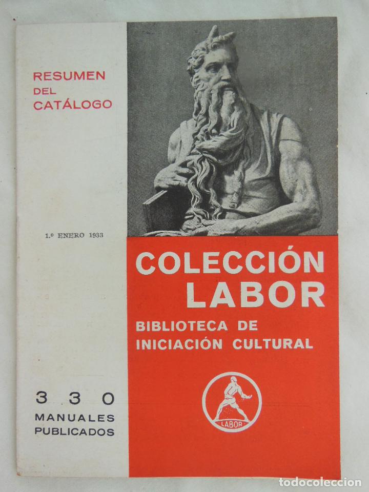 Cataloghi pubblicitari: RESUMEN DEL CAT&Aacute;LOGO COLECCI&Oacute;N LABOR. Biblioteca de Iniciaci&oacute;n Cultural. 1933 Valencia