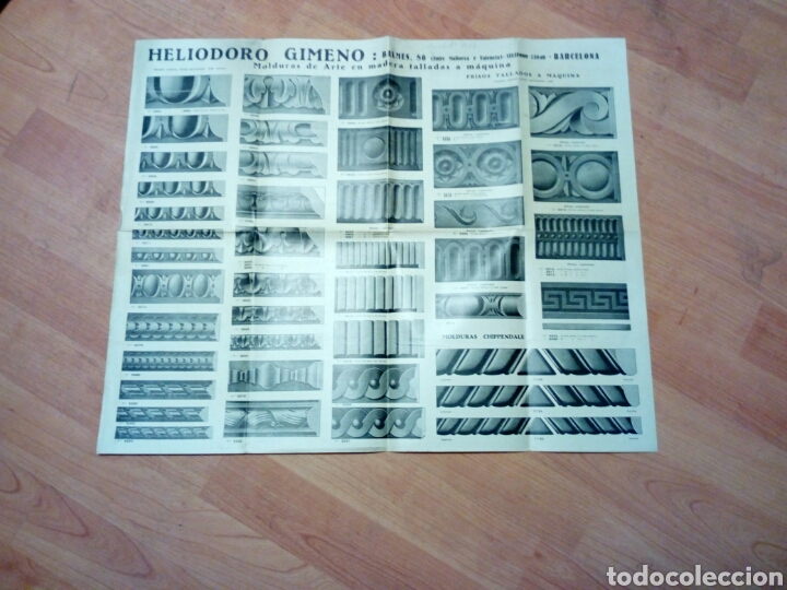 Advertising Catalogs: Poster catalogo carpinteria Heliodoro Gimeno Barcelona Fca d molduras 1924