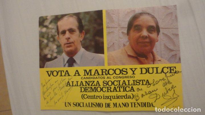Cat&aacute;logos publicitarios: ANTIGUO PASQUIN POLITICO.ALIANZA SOCIALISTA DEMOCRATICA.DULCE DEL MORAL-MARCOS ORUETA.1977 FIRMAS.