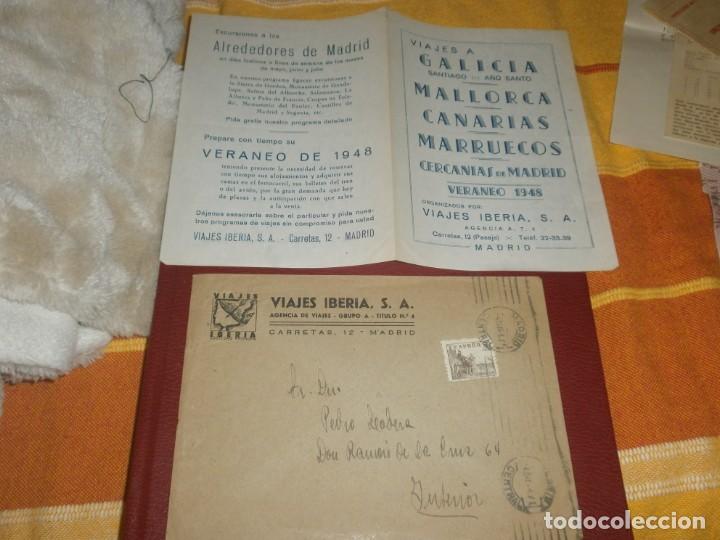 Catalogues publicitaires: Sobre 18 X 13 cm. y folleto 24.5 X17.5 cm. publicidad Viajes Iberia Veraneo 1948