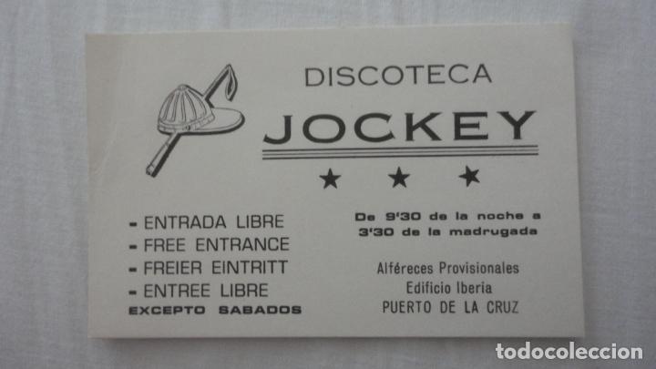 Cataloghi pubblicitari: ANTIGUA TARJETA COMERCIAL. DISCOTECA JOCKEY. EDIFICIO IBERIA. PUERTO DE LA CRUZ TENERIFE