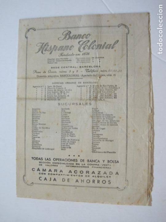 Cat&aacute;logos publicitarios: BANCO HISPANO COLONIAL-CATALOGO PUBLICIDAD-VER FOTOS-(K-562)
