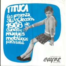 Catálogos publicitarios: CATALOGO TITUCA, CUNAS Y MUEBLES METALICOS PARA BEBÉ, FABRICA CAYPE (BARCELONA), AÑO 1968