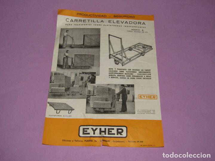 Advertising Catalogs: Antiguo Folleto Catalogo Publicitario de la Carretilla Elevadora de EYHER en HERNANI A&ntilde;o 1940-50s