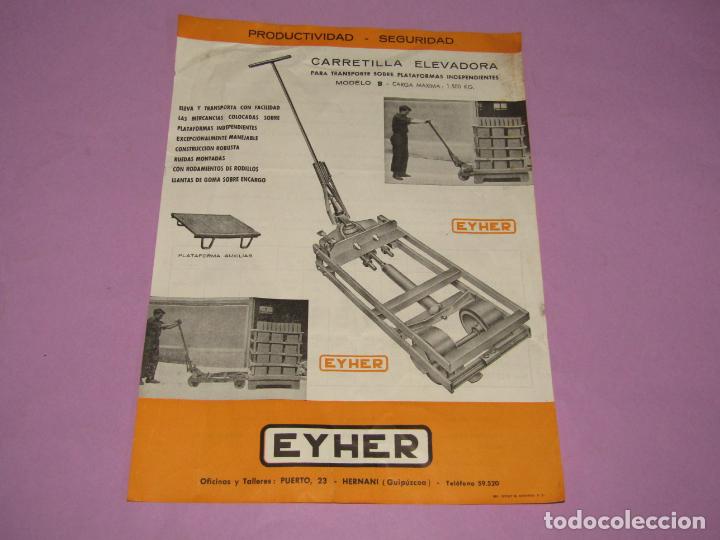 Advertising Catalogs: Antiguo Folleto Catalogo Publicitario de la Carretilla Elevadora de EYHER en HERNANI A&ntilde;o 1940-50s