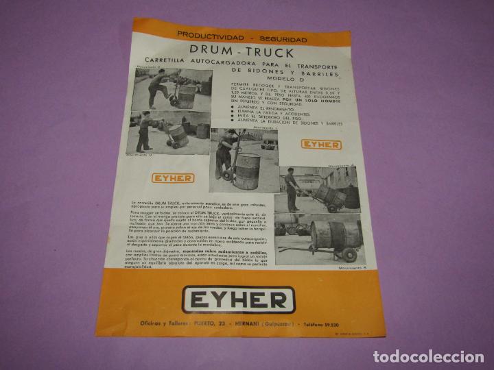Advertising Catalogs: Antiguo Folleto Catalogo Publicitario Carretilla Autocargadora de EYHER en HERNANI A&ntilde;o 1940-50s