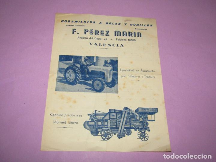 Advertising Catalogs: Antiguo Folleto Catalogo Publi de F. P&Eacute;REZ MARIN en Valencia Rodamientos a Bolas Rodillos A&ntilde;o 1950s