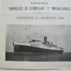 Catálogos publicitários: VAPORES MARQUES DE COMILLAS Y MAGALLANES-COMPAÑIA TRASATLANTICA ESPAÑOLA-AÑO 1953-VER FOTOS-(K-706). Lote 221156723