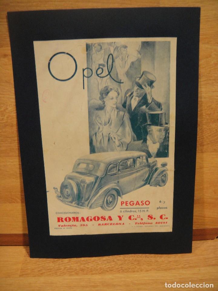 Cat&aacute;logos publicitarios: publicidad de prensa - automovil opel pegaso - lamina de 23 x 15,5 cnt&ordm;