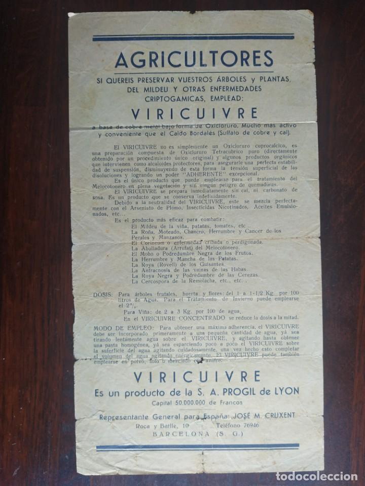 Cat&aacute;logos publicitarios: Viricuivre campa&ntilde;a publicitaria nuevo tratamiento para arboles y plantas a&ntilde;os a&ntilde;os 40&acute;s