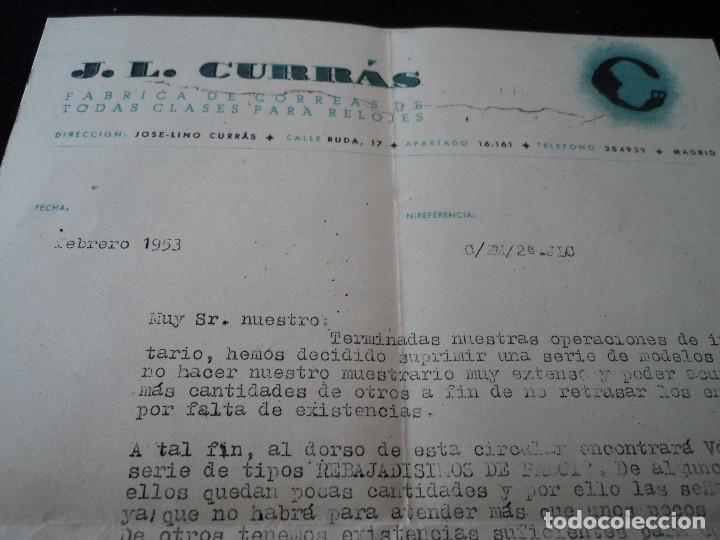 Cataloghi pubblicitari: j. l. curras. fabrica de correas para relojes, 1953 de madrid a jumilla, precios por liquidacion