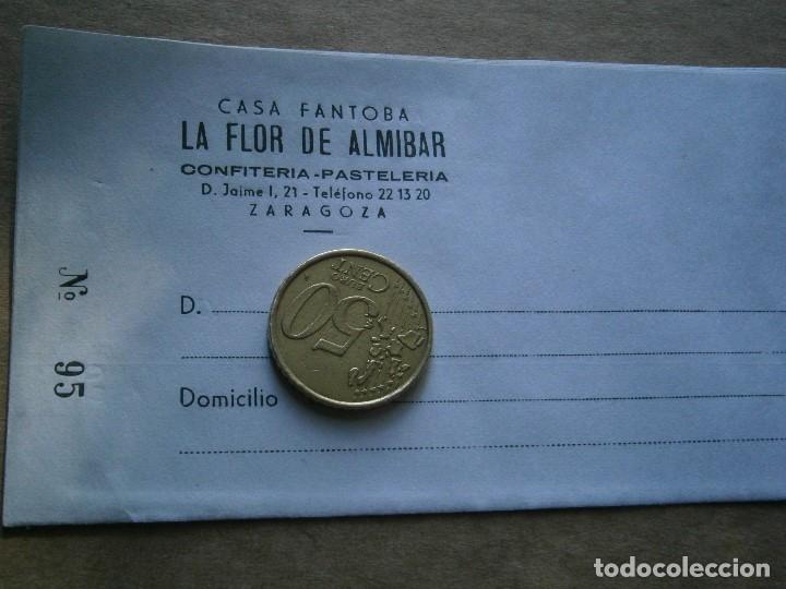 Werbekataloge: LA FLOR DE ALMIBAR ZARAGOZA,PRECIOSA ETIQUETA,A&Ntilde;OS 30 40,DE UNA VIEJA IMPRENTA ,UNICA EN TC&iexcl;