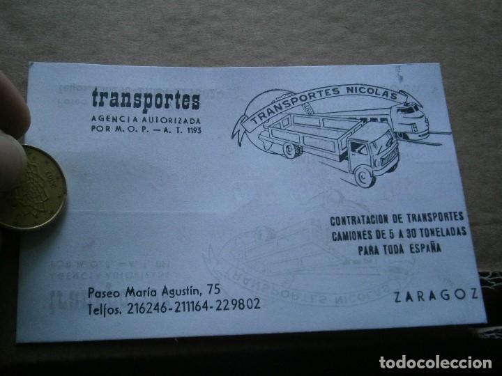 Werbekataloge: PRECIOSA ETIQUETA,,UNICA EN TC '',TRANSPORTES&iexcl;&iexcl; NICOLAS &iexcl;&iexcl;&iexcl; A&Ntilde;OS 60,70'ZARAGOZA REVERSIBLE