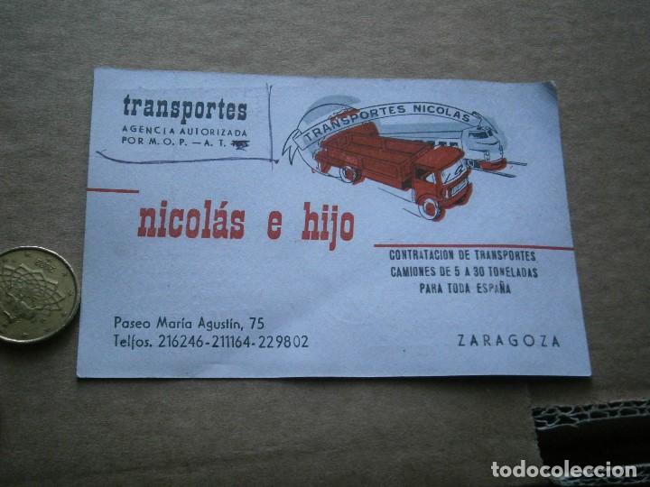 Werbekataloge: PRECIOSA ETIQUETA,,UNICA EN TC '',TRANSPORTES&iexcl;&iexcl; NICOLAS &iexcl;&iexcl;&iexcl; A&Ntilde;OS 60,70'ZARAGOZA REVERSIBLE