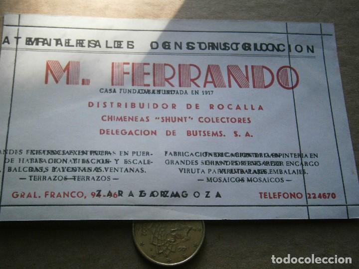 Catalogues publicitaires: ETIQUETA MATERIALES DE CONSTRUCION,M.FERRANDO,ZARAGOZA A&Ntilde;OS 60 70,,UNICA EN TC
