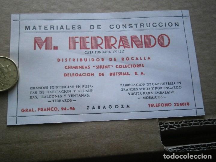 Catalogues publicitaires: ETIQUETA MATERIALES DE CONSTRUCION,M.FERRANDO,ZARAGOZA A&Ntilde;OS 60 70,,UNICA EN TC