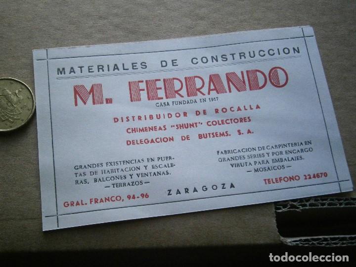 Catalogues publicitaires: ETIQUETA MATERIALES DE CONSTRUCION,M.FERRANDO,ZARAGOZA A&Ntilde;OS 60 70,,UNICA EN TC