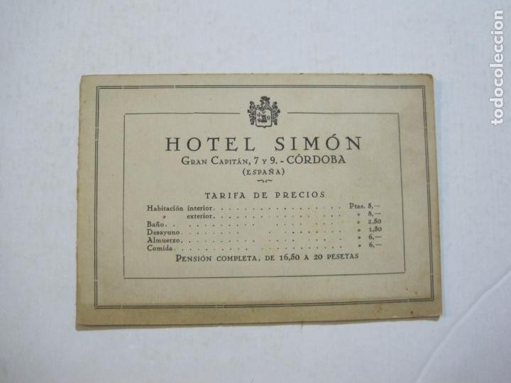 Cat&aacute;logos publicitarios: CORDOBA-HOTEL SIMON-CATALOGO PUBLICIDAD CON FOTOS-VER FOTOS-(75.203)
