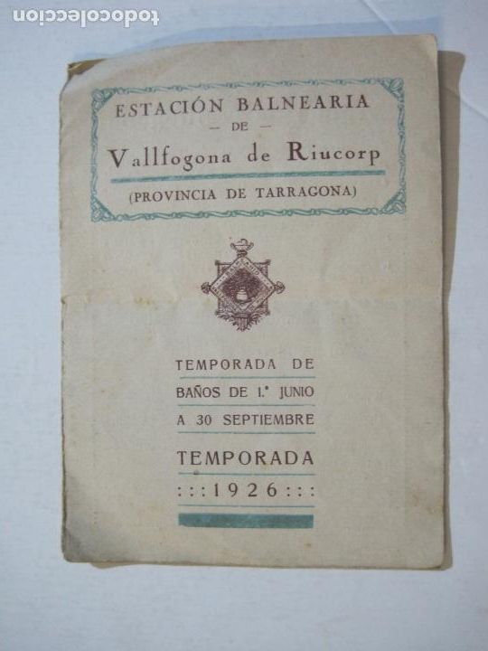 Cat&aacute;logos publicitarios: VALLFOGONA DE RIUCORP-ESTACION BALNEARIA-TEMPORADA BA&Ntilde;OS 1926-CATALOGO PUBLICIDAD-VER FOTOS-(75.278)