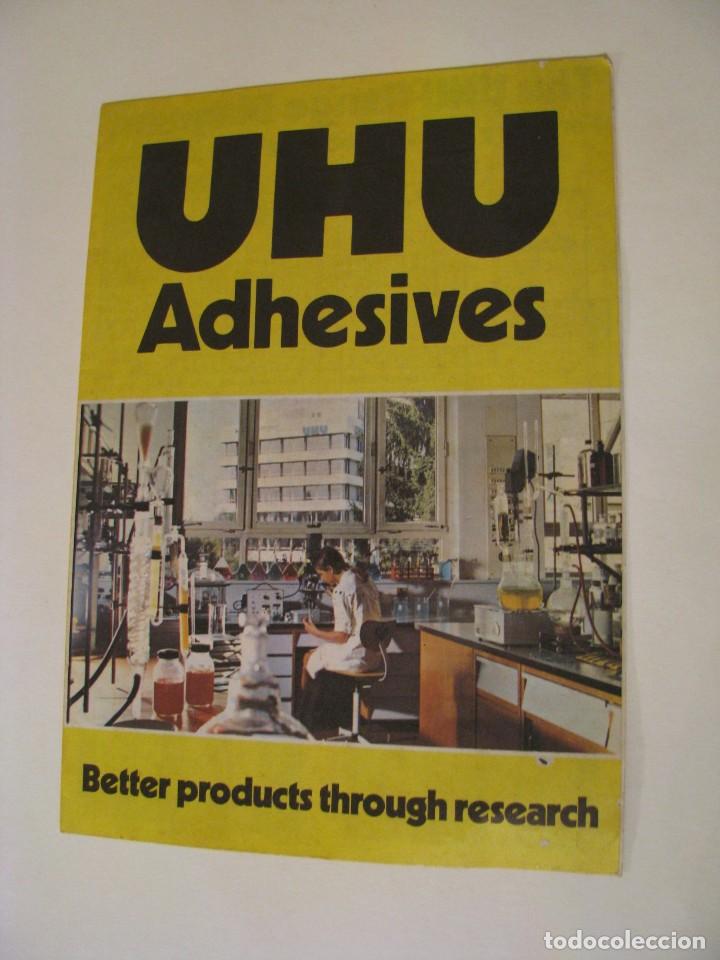 Werbekataloge: CATALOGO DE PRODUCTOS UHU. ADHESIVOS, PEGAMENTOS. SELLO DE E. J. HAMMOND & SOHNS, GIBRALTAR. A&Ntilde;OS 80