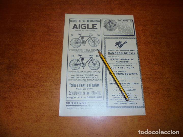 Cat&aacute;logos publicitarios: ANTIGUA PUBLICIDAD : BICICLETA DE LUKO NORTEAMERICANA AIGLE - ALFA ROMEO -