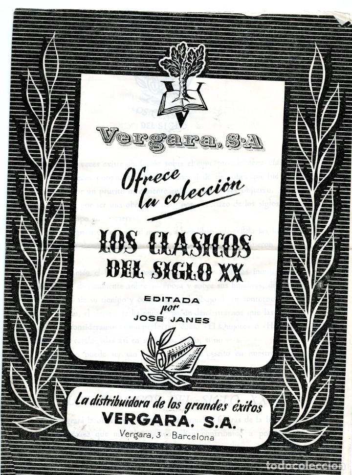 Cat&aacute;logos publicitarios: FOLLETO EDITORIAL VERGARA. COLECCI&Oacute;N CL&Aacute;SICOS S. XX (A&ntilde;os 40)