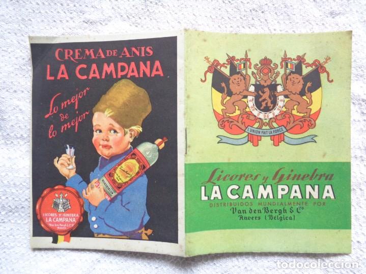 Cat&aacute;logos publicitarios: ANTIGUO Y BELLO CAT&Aacute;LOGO DE LICORES Y GINEBRA LA CAMPANA.