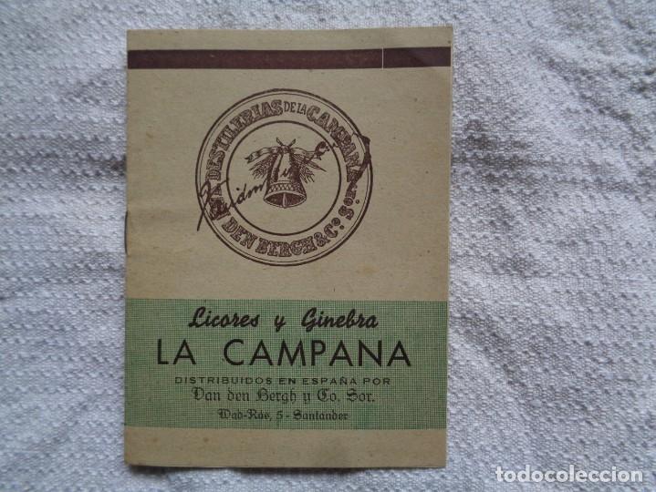 Cat&aacute;logos publicitarios: ANTIGUO CAT&Aacute;LOGO DE LICORES Y GINEBRA LA CAMPANA.