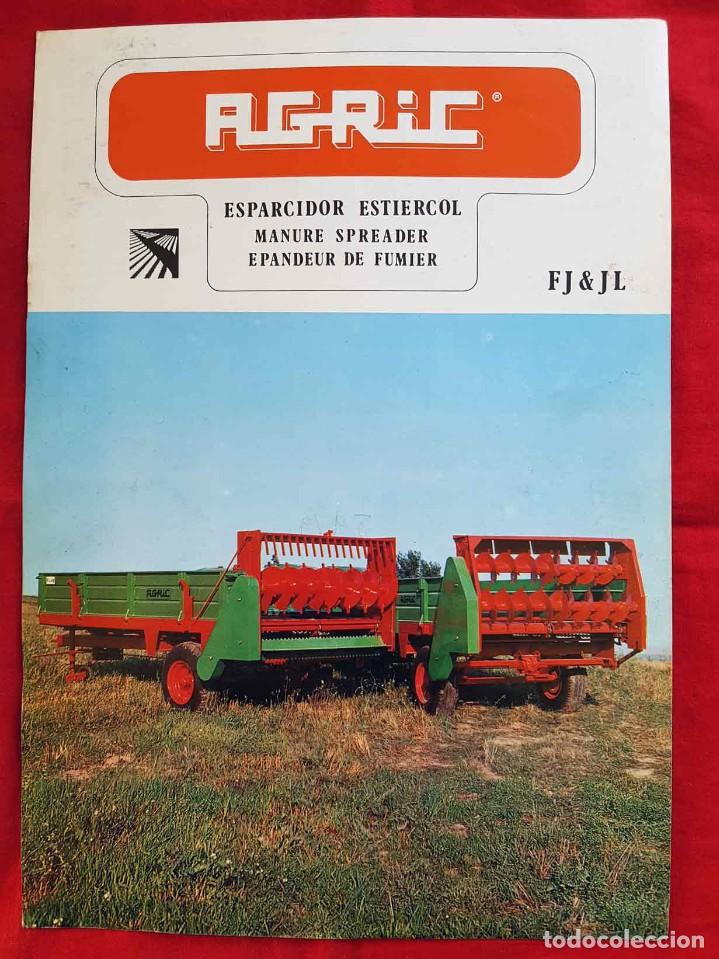 Cat&aacute;logos publicit&aacute;rios: Folleto AGRIC esparcidor estiercol, a&ntilde;os 1970/80