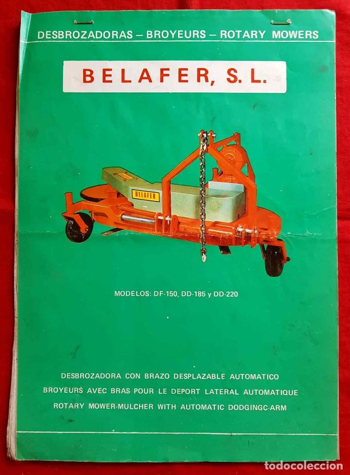 Cat&aacute;logos publicit&aacute;rios: Folleto BELAFER, desbrozadoras, a&ntilde;os 1970/80, Fraga