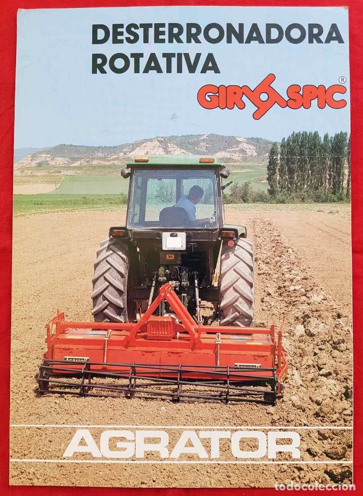 Cat&aacute;logos publicit&aacute;rios: Folleto AGRATOR, desterronadora, 2 hojas, a&ntilde;os 1970/80, Vitoria