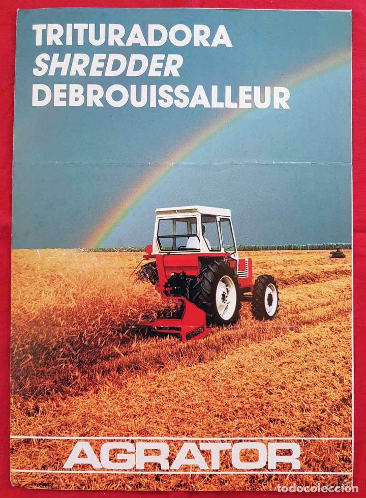 Cat&aacute;logos publicit&aacute;rios: Folleto AGRATOR, trituradora, 2 hojas, a&ntilde;os 1970/80, Vitoria