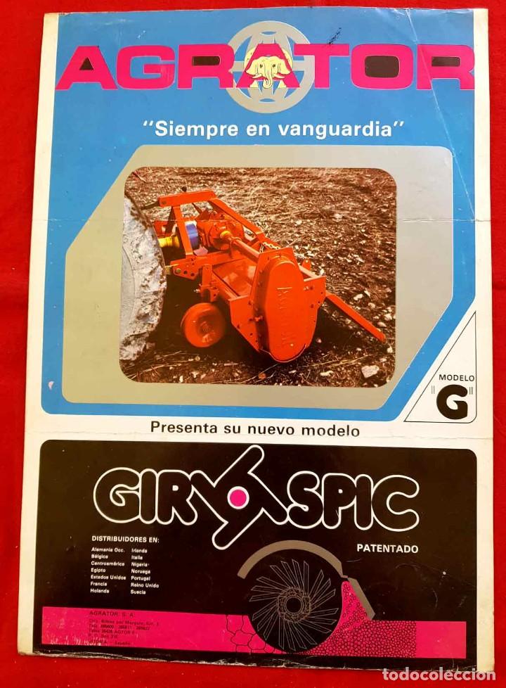 Cat&aacute;logos publicit&aacute;rios: Folleto AGRATOR,desterronadora, 2 hojas, a&ntilde;os 1970/80, Vitoria