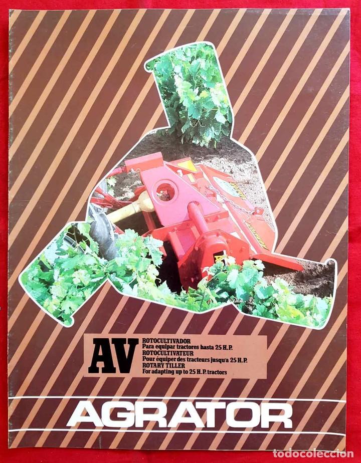 Cat&aacute;logos publicit&aacute;rios: Folleto AGRATOR, rotocultivador, 2 hojas, a&ntilde;os 1970/80, Vitoria