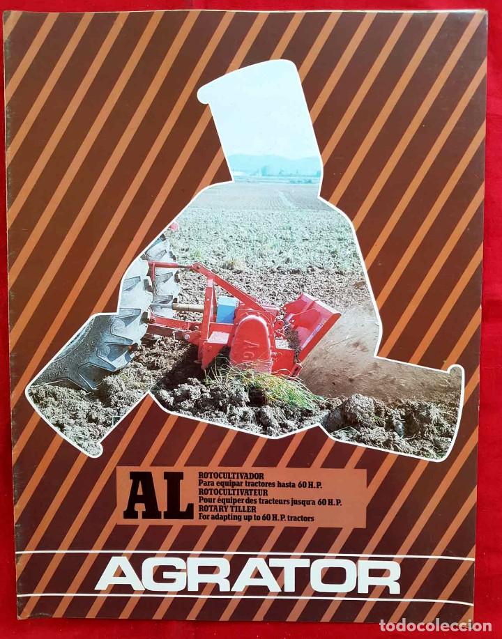 Cat&aacute;logos publicit&aacute;rios: Folleto AGRATOR, rotocultivador, 2 hojas, a&ntilde;os 1970/80, Vitoria