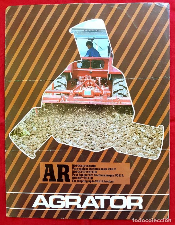Cat&aacute;logos publicit&aacute;rios: Folleto AGRATOR, rotocultivador, 2 hojas, a&ntilde;os 1970/80, Vitoria