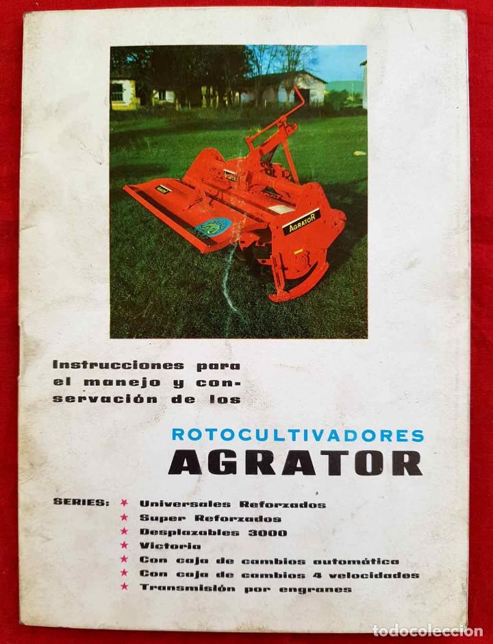 Cat&aacute;logos publicit&aacute;rios: Folleto AGRATOR, rotocultivador, 15 hojas, a&ntilde;o 1968, Vitoria