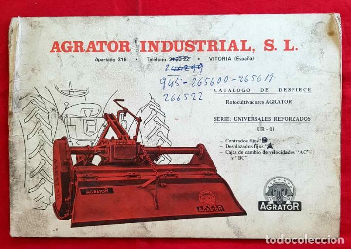 Cat&aacute;logos publicit&aacute;rios: Folleto AGRATOR, rotocultivadores despiece, 18 hojas, a&ntilde;o 1969, Vitoria
