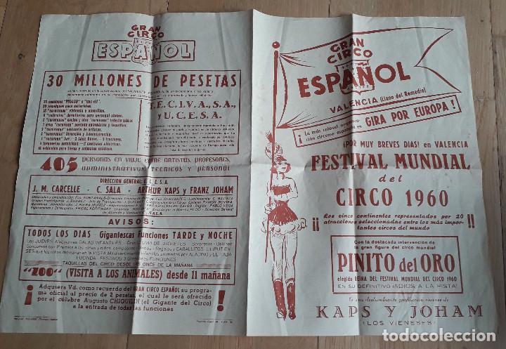 Cat&aacute;logos publicitarios: programa/publicidad festival mundial de circo 1960, en valencia, gran circo espa&ntilde;ol