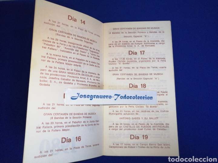Cat&aacute;logos publicitarios: PROGRAMA OFICIAL FERIA DE VALENCIA 1980 - Foto 4