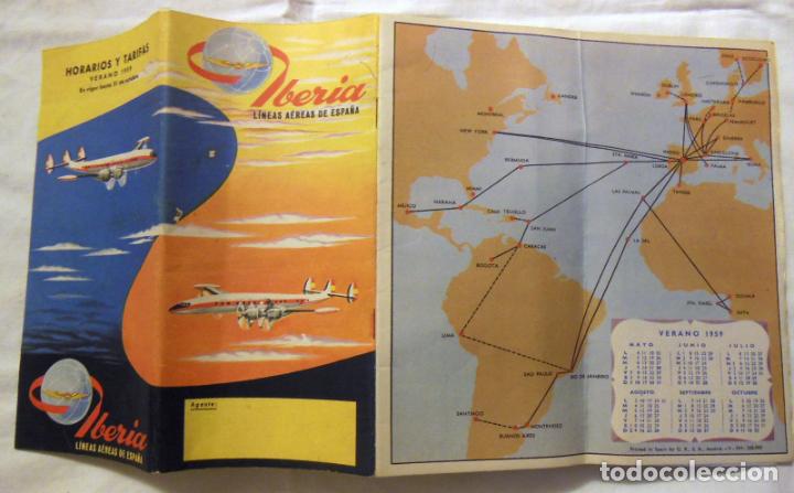 Werbekataloge: IBERIA, L&Iacute;NEAS A&Eacute;REAS DE ESPA&Ntilde;A. Horarios y Tarifas, Verano 1959