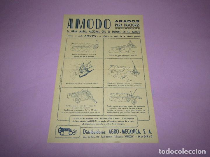 Cat&aacute;logos publicit&aacute;rios: Antiguo Folleto Cat&aacute;logo de Arados para Tractores AMODO - A&ntilde;o 1950-60s.