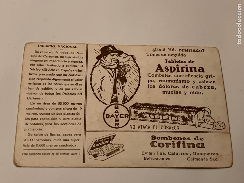 Werbekataloge: Anuncio aspirina y bombones de corifina 1929