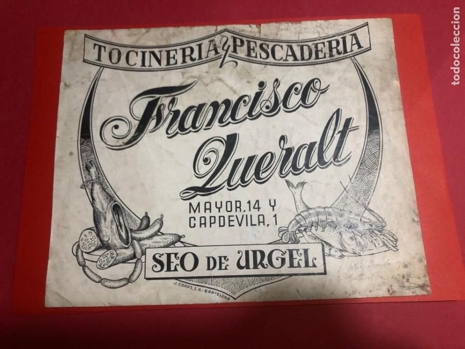 Cat&aacute;logos publicitarios: Dibujo original para publicidad. Tociner&iacute;a y pescader&iacute;a Francisco Queralt (La Seu d'Urgell, Lleida)
