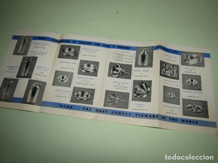 Cat&aacute;logos publicit&aacute;rios: Antiguo Cat&aacute;logo Desplegable de Art&iacute;culos para el Hogar Met&aacute;licos ACME TINWARE - A&ntilde;o 1930-40s.